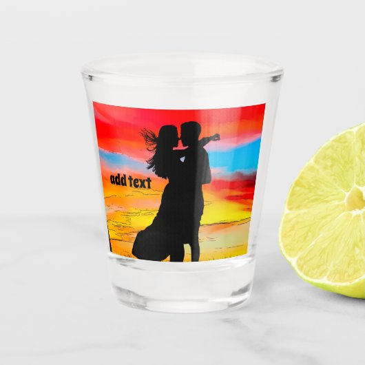 BREITE ZUSTOM-Shotbrille, Sunset Romantic Schnapsglas (Vorderseite)