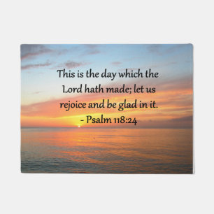 BREITENDES PSALM 118:24 SONNENRISE-FOTO FUßMATTE