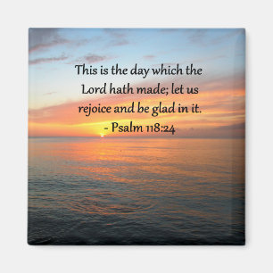 BREITENDES PSALM 118:24 SONNENRISE-FOTO MAGNET