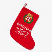 Breitengrad Barcelona - Wappendecke Kleiner Weihnachtsstrumpf (Vorderansicht (hängend))