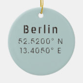 Breitengrad Berlin individuell einstellbar Keramik Ornament (Vorne)