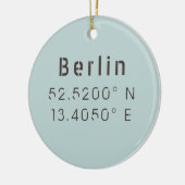 Breitengrad Berlin individuell einstellbar Keramik Ornament (Links)