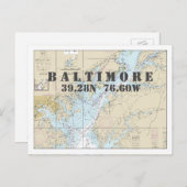 Breitengrad der Baltimore MD Postkarte (Vorne/Hinten)