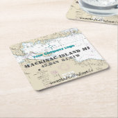 Breitengrad der Nautic-Logos Mackinac-Insel Rechteckiger Pappuntersetzer (angewinkelt)