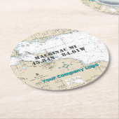 Breitengrad der Nautic-Logos Mackinac-Insel Runder Pappuntersetzer (Angewinkelt)