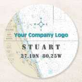 Breitengrad der Werbebotschaften FLORIDA-Diagramm Runder Pappuntersetzer (Vorderseite)