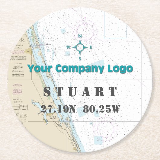 Breitengrad der Werbebotschaften FLORIDA-Diagramm Runder Pappuntersetzer (Vorderseite)