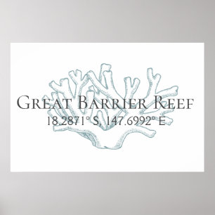 Breitengrad des Great Barrier Reef Poster