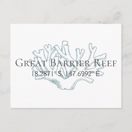 Breitengrad des Great Barrier Reef Postkarte (Vorderseite)