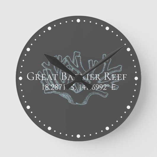 Breitengrad des Great Barrier Reef  Runde Wanduhr (Vorderseite)