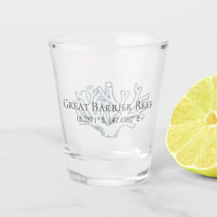 Breitengrad des Great Barrier Reef Schnapsglas