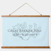 Breitengrad des Great Barrier Reef Wandteppich Mit Holzrahmen (Vorne)