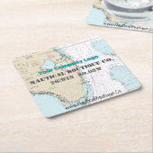 Breitengrad des Logos für das Geschäft mit Nautisc Rechteckiger Pappuntersetzer (angewinkelt)