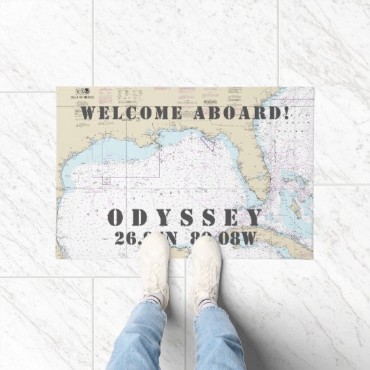 Breitengrad 🌊 Florida Nautical Fußmatte (Indoor)