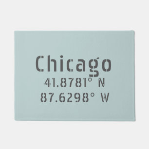 Breitengrad Längengrad Chicago Fußmatte