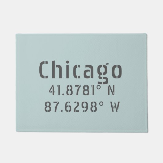 Breitengrad Längengrad Chicago Fußmatte (Vorderseite)