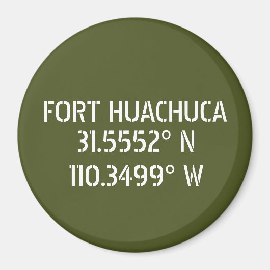 Breitengrad Längengrad Fort Huachuca Magnet (Vorne)