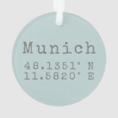 Breitengrad München und Längengrad Ornament (Rückseite)