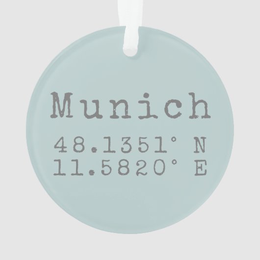 Breitengrad München und Längengrad Ornament (Rückseite)