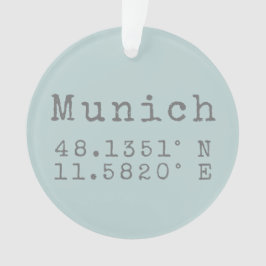 Breitengrad München und Längengrad Ornament