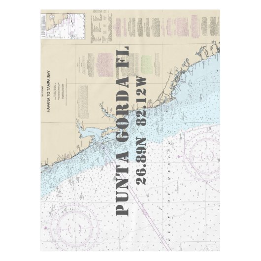 Breitengrad Nautic Punta Gorda Florida Tischdecke (Vorderseite)