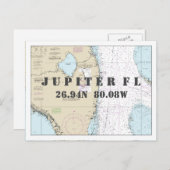 Breitengrad Südfloridas Postkarte (Vorne/Hinten)