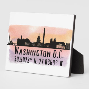 Breitengrad und Längengrad der Washington DC-Skyli Fotoplatte