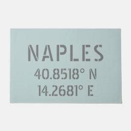 Breitengrad und Längengrad in Neapel Fußmatte