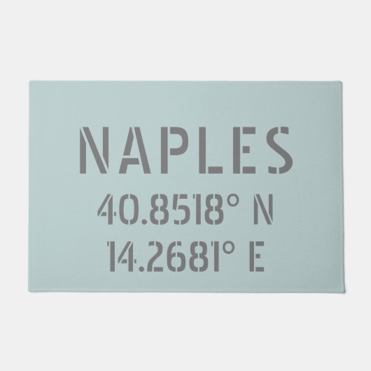 Breitengrad und Längengrad in Neapel Fußmatte (Vorderseite)