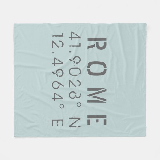 Breitengrad und Längengrad Rom Fleecedecke (Vorderseite (Horizontal))
