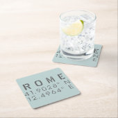 Breitengrad und Längengrad Rom Rechteckiger Pappuntersetzer (Vor Ort)