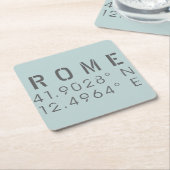 Breitengrad und Längengrad Rom Rechteckiger Pappuntersetzer (angewinkelt)