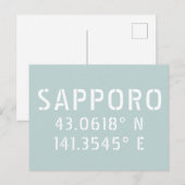 Breitengrad- und Längenkoordinaten Postkarte (Vorne/Hinten)