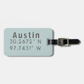 Breitenlängenlängen in Austin anpassbar Gepäckanhänger (Vorderseite horizontal)