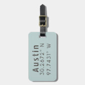 Breitenlängenlängen in Austin anpassbar Gepäckanhänger (Vorderseite vertikal)