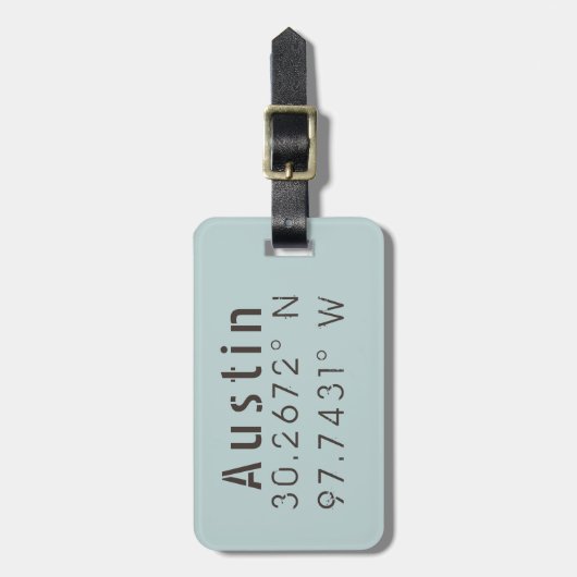 Breitenlängenlängen in Austin anpassbar Gepäckanhänger (Vorderseite vertikal)