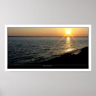 Breiter Fluss am Sonnenuntergang Poster