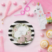 Breiter gestreifter Hydrangea-BlumenKranz Pappteller (Party)