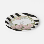 Breiter gestreifter Hydrangea-BlumenKranz Pappteller (Schrägansicht)