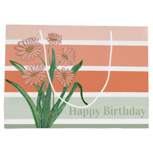 breiter Pastellstreifen Große Geschenktüte (Rückseite)