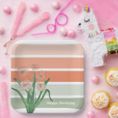 Breiter Pastellstreifen Moderne Pappteller (Party)