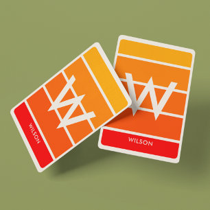 Breiter Sonnenaufgang Monogramm Persönlich Spielkarten