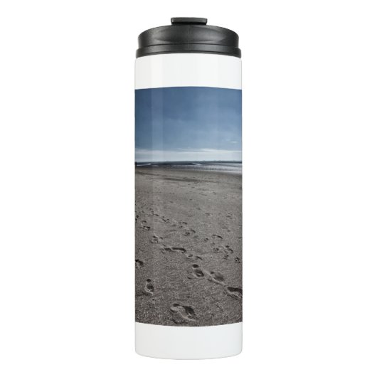 Breiter Strand an der Nordsee Thermosbecher (Vorderseite)
