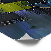 Breiter Strand mit mediterranem Meer und Felsen Poster (Ecke)