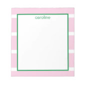 Breiter Streifen, hellrosa Notepad Notizblock (Vorderseite)