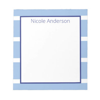 Breiter Streifen mit hellblauem Notepad Notizblock