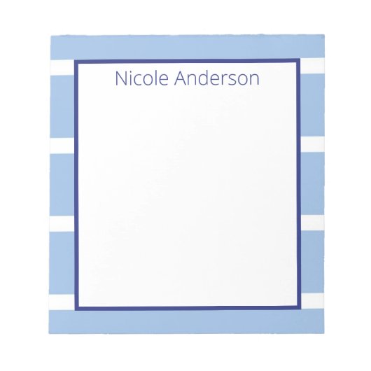 Breiter Streifen mit hellblauem Notepad Notizblock (Vorderseite)