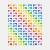 Breitere Spektrum-Regenbogen-Herzen Fleecedecke (Vorderseite)