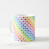 Breitere Spektrum-Regenbogen-Herzen Kaffeetasse (Vorderseite Links)