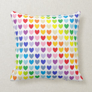 Breitere Spektrum-Regenbogen-Herzen Kissen